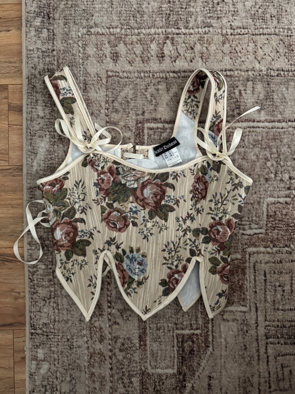 Floral Lace-Up Corsets - Assorted Colors - Picture 5 of 6